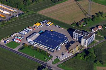 Essostraße, Ilzhöfer Tankspedition GmbH, Baden Self-Storage and BayWa AG gas station in the district Knielingen in Karlsruhe in the state Baden-Wuerttemberg, Germany