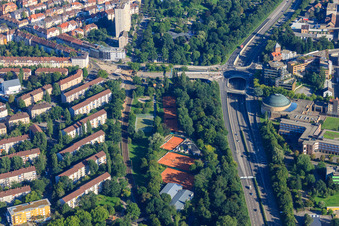 South tangent, Kühler Krug in the district Mühlburg in Karlsruhe in the state Baden-Wuerttemberg, Germany
