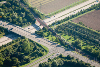 Exit A5 Ettlingen in the district Rüppurr in Karlsruhe in the state Baden-Wuerttemberg, Germany