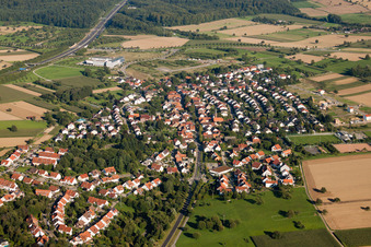 From the west in the district Palmbach in Karlsruhe in the state Baden-Wuerttemberg, Germany