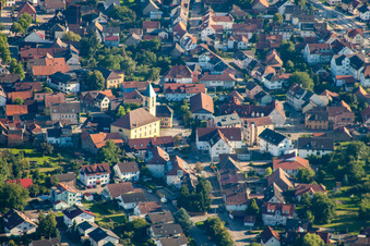 Ludwigskirche in the town center in the district Langensteinbach in Karlsbad in the state Baden-Wuerttemberg, Germany