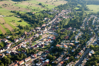 District Auerbach in Karlsbad in the state Baden-Wuerttemberg, Germany out of the air