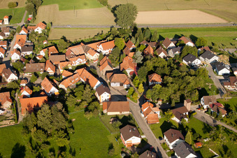 Aerial view of Karlstr in the district Dietenhausen in Keltern in the state Baden-Wuerttemberg, Germany