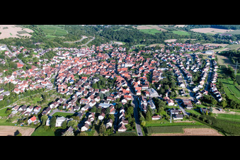 View of the town from the west in the district Ellmendingen in Keltern in the state Baden-Wuerttemberg, Germany