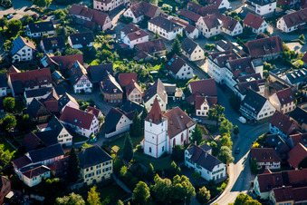 Church building in the village of in the district Ellmendingen in Keltern in the state Baden-Wurttemberg, Germany