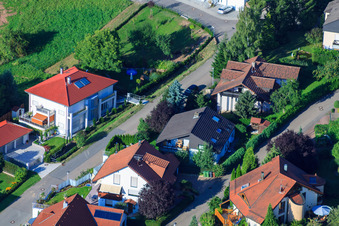 Aerial photograpy of Winzerstr in the district Ellmendingen in Keltern in the state Baden-Wuerttemberg, Germany