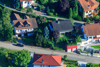 Aerial view of At Keulebuckel in the district Ellmendingen in Keltern in the state Baden-Wuerttemberg, Germany