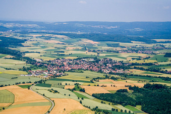Town from the east in Epfenbach in the state Baden-Wuerttemberg, Germany