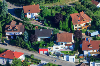 Drone image of Small forest in the district Ellmendingen in Keltern in the state Baden-Wuerttemberg, Germany