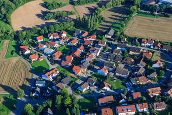 Aerial view of Frankenstr in the district Ellmendingen in Keltern in the state Baden-Wuerttemberg, Germany