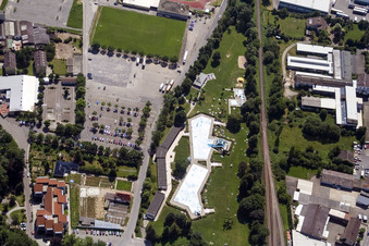 Outdoor pool in Sinsheim in the state Baden-Wuerttemberg, Germany