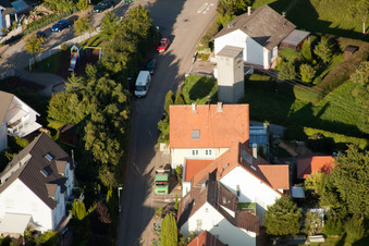 Mühlgasse in the district Gräfenhausen in Birkenfeld in the state Baden-Wuerttemberg, Germany from a drone