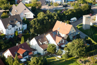 Oblique view of Mühlgasse in the district Gräfenhausen in Birkenfeld in the state Baden-Wuerttemberg, Germany