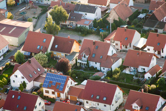 Garden path in Erlenbach bei Kandel in the state Rhineland-Palatinate, Germany