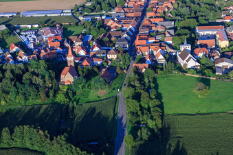 Protest. Church in Minfeld in the state Rhineland-Palatinate, Germany