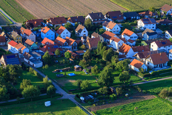 Oblique view of In Gänsried in Freckenfeld in the state Rhineland-Palatinate, Germany
