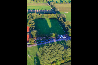 Aerial photograpy of Sports fields SV1946 and TC in Minfeld in the state Rhineland-Palatinate, Germany