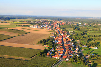 Saarstr in Kandel in the state Rhineland-Palatinate, Germany from the drone perspective