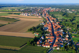 Saarstr in Kandel in the state Rhineland-Palatinate, Germany from a drone