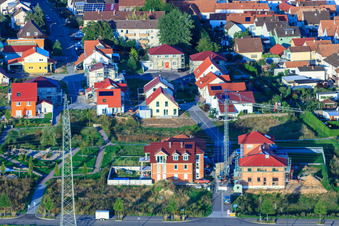 Aerial view of At the cornfield in Kandel in the state Rhineland-Palatinate, Germany
