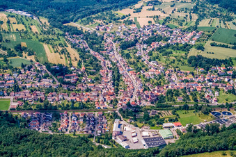 From the northeast in the district Kleinsteinbach in Pfinztal in the state Baden-Wuerttemberg, Germany