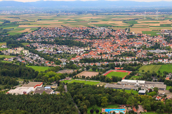 City view from the south in Herxheim bei Landau in the state Rhineland-Palatinate, Germany