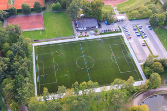 New artificial turf football pitch in Kandel in the state Rhineland-Palatinate, Germany