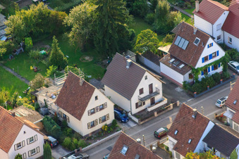 Aerial view of Waldstr in Kandel in the state Rhineland-Palatinate, Germany