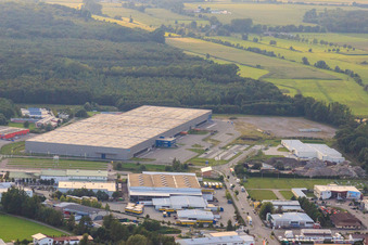 Horst Industrial Estate, ZUFALL Logistics Center in the district Minderslachen in Kandel in the state Rhineland-Palatinate, Germany out of the air