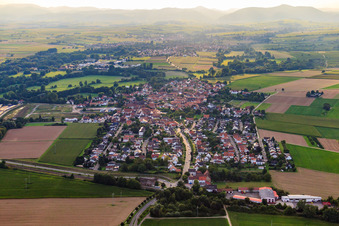 Village view from the east in Rohrbach in the state Rhineland-Palatinate, Germany