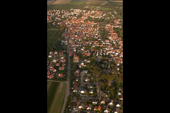 Aerial view of Village view in Insheim in the state Rhineland-Palatinate, Germany