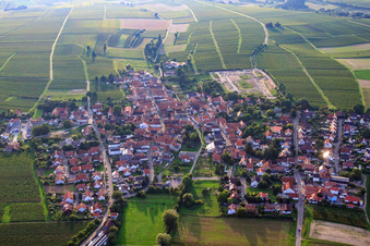 Village view from the east in Impflingen in the state Rhineland-Palatinate, Germany