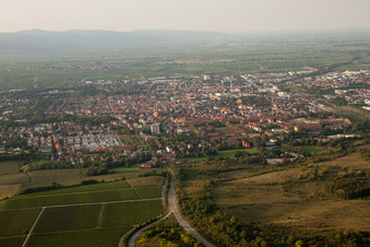 Aerial view of Landau from the south in Landau in der Pfalz in the state Rhineland-Palatinate, Germany