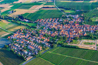 Village view from the northwest in Impflingen in the state Rhineland-Palatinate, Germany