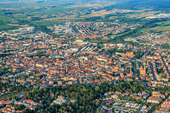 Aerial view of City overview from the west in Landau in der Pfalz in the state Rhineland-Palatinate, Germany