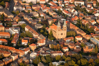 Church building in of katholischen Stadtpfarrkirche St. Maria Old Town- center of downtown in Landau in der Pfalz in the state Rhineland-Palatinate