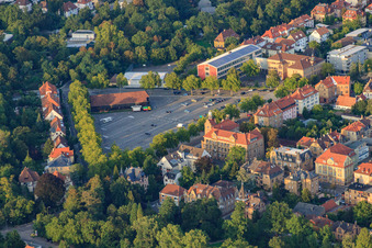 Aerial view of Old fairground in Landau in der Pfalz in the state Rhineland-Palatinate, Germany
