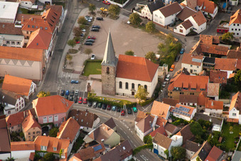 Church building in the village of in Godramstein in the state Rhineland-Palatinate, Germany