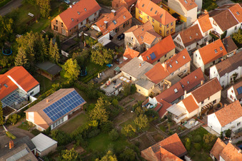 Aerial photograpy of Neugasse in the district Godramstein in Landau in der Pfalz in the state Rhineland-Palatinate, Germany