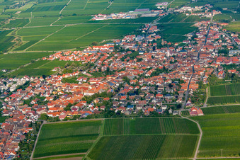 Aerial photograpy of From the west in Maikammer in the state Rhineland-Palatinate, Germany