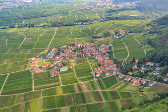 Aerial view of From the north in Weyher in der Pfalz in the state Rhineland-Palatinate, Germany
