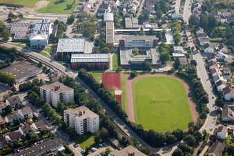 Sports field, Heussstr in the district Linkenheim in Linkenheim-Hochstetten in the state Baden-Wuerttemberg, Germany
