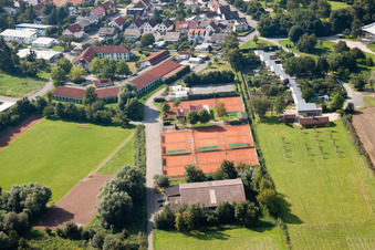 Sports fields in the district Graben in Graben-Neudorf in the state Baden-Wuerttemberg, Germany