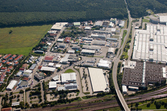 Boschstr industrial estate in the district Graben in Graben-Neudorf in the state Baden-Wuerttemberg, Germany