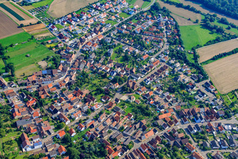 View of the town from the southwest in the district Staffort in Stutensee in the state Baden-Wuerttemberg, Germany