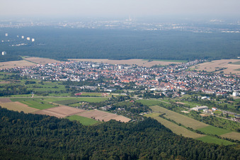 From the east in the district Blankenloch in Stutensee in the state Baden-Wuerttemberg, Germany