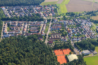 Forlenweg, Waldbrücke, sports fields in Weingarten in the state Baden-Wuerttemberg, Germany