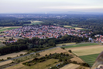 Village from the southwest in Hördt in the state Rhineland-Palatinate, Germany