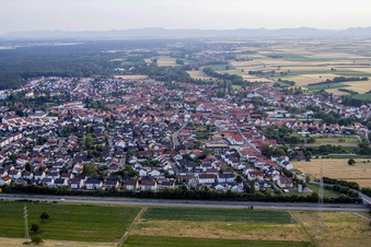 City from the east in Rülzheim in the state Rhineland-Palatinate, Germany
