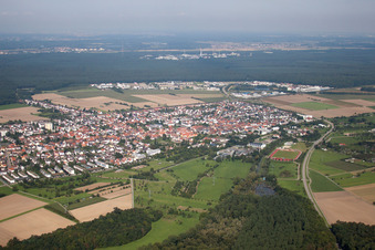 District Blankenloch in Stutensee in the state Baden-Wuerttemberg, Germany out of the air